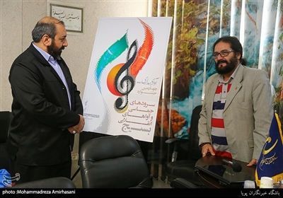 امیرنصیربیگی رئیس سازمان بسیج هنرمندان در نشست خبری چهارمین جشنواره سرودهای حماسی و آواهای انقلاب