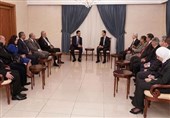 دیدار هیئتی از اتحادیه وکلای جهان عرب با بشار اسد