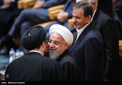 حجت الاسلام حسن روحانی رئیس جمهور در آیین بزرگداشت دومین سالگرد رحلت آیت الله هاشمی رفسنجانی