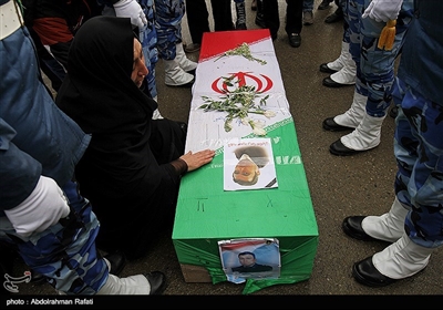مراسم تشییع پیکر شهدای حادثه سقوط هواپیمای بوئینگ ۷۰۷ در همدان