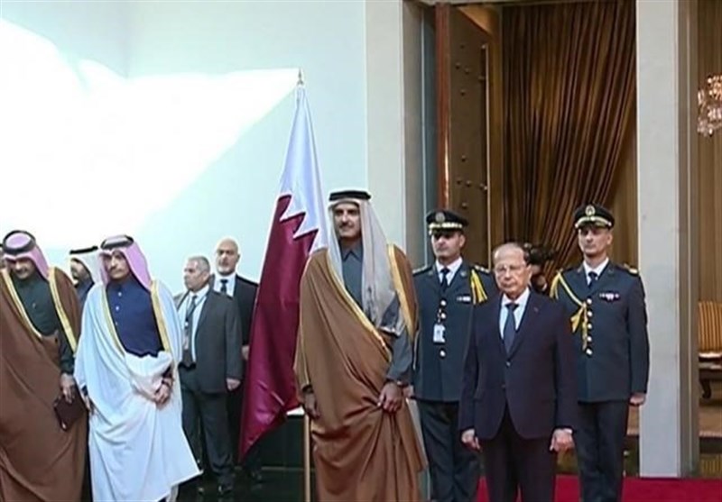 الرئیس اللبنانی یستقبل أمیر قطر