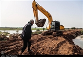 خوزستان| سیل بند آسیب دیده منطقه زوایه ترمیم شد