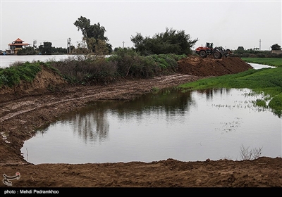 آبگرفتگی و خسارت سنگین به روستاهای استان خوزستان در پی بارش باران