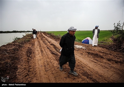 آبگرفتگی و خسارت سنگین به روستاهای استان خوزستان در پی بارش باران