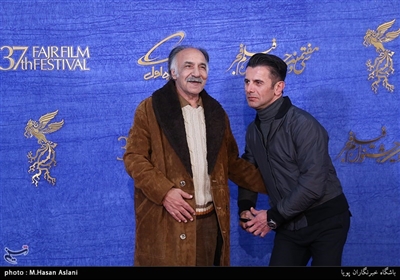امین حیایی و محمود جعفری بازیگران فیلم درخونگاه در دومین روز سی‌وهفتمین جشنواره فیلم فجر