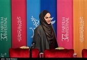 نرگس آبیار کارگردان در نشست خبری فیلم شبی که ماه کامل شد - سی‌وهفتمین جشنواره فیلم فجر 