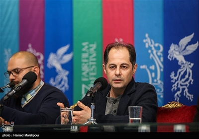 مسعود امینی تیرانی مدیر فیلمبرداری در نشست خبری فیلم «پالتو شتری» - سی‌وهفتمین جشنواره فیلم فجر 