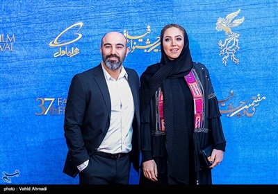 محسن تنابنده و همسرش در نهمین روز سی‌وهفتمین جشنواره فیلم فجر