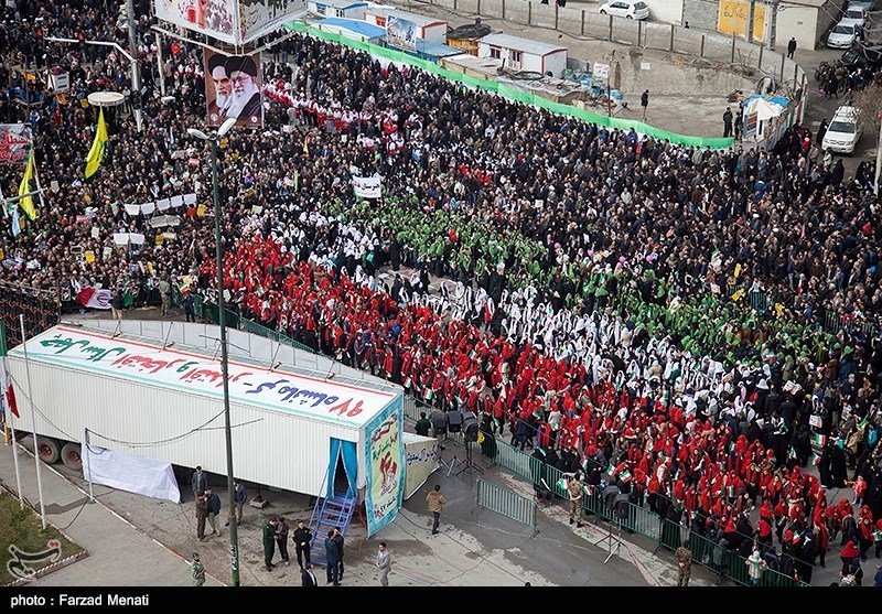 بازتاب راهپیمایی 22 بهمن 97| سانا: راهپیمایی‌های میلیونی در سالروز پیروزی انقلاب برگزار شد