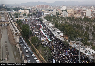 تصاویر هوایی راهپیمایی چهلمین سالگرد پیروزی انقلاب اسلامی ایران در قم