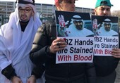 تجمع اعتراض‌آمیز ضد امارات در قلب لندن