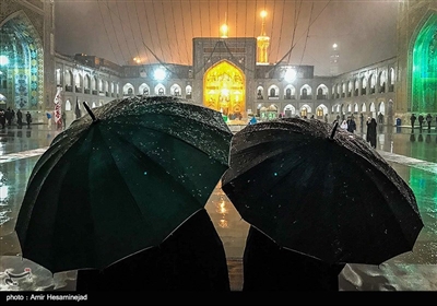 بارش برف زمستانی در آخرین شب بهمن ماه در مشهد 