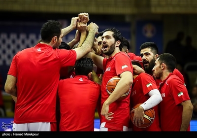 تیم ملی بسکتبال ایران قبل از دیدار با ژاپن