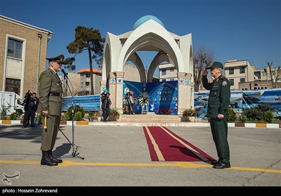 سرلشکر باقری رئیس ستاد کل نیروهای مسلح و امیر ولی‌وند زمانی فرمانده دانشگاه فرماندهی و ستاد ارتش