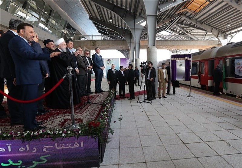 President Inaugurates Railroad Line North of Iran