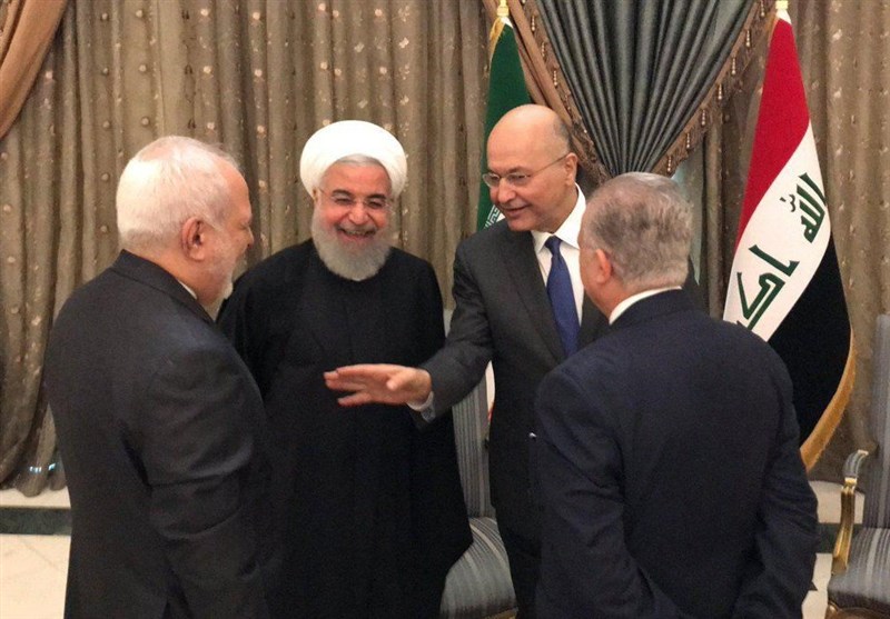 توئیت ظریف از توافقات ایران و عراق در اولین روز سفر روحانی به بغداد