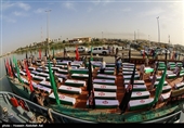 پیکر 115 شهید تازه‌تفحص‌شده از راه دریایی اروند وارد خاک ایران شد