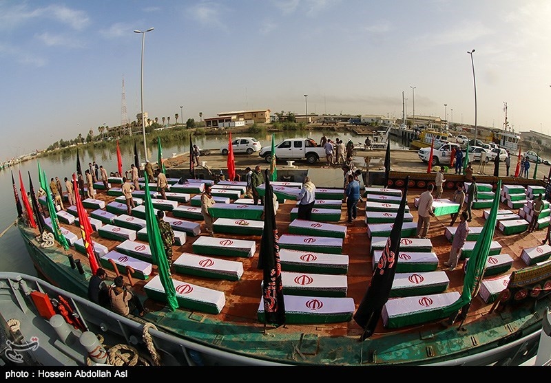 خوزستان| نماهنگ ورود 115 شهید دفاع مقدس از آبراه اروندرود + فیلم