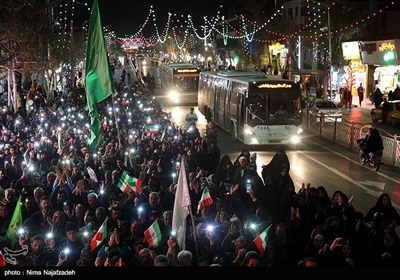 گلباران حرم امام رضا در شب میلاد جوادالائمه(ع)