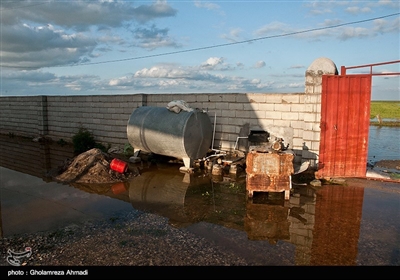 سیل در شرق گمیشان و روستای قره کیله استان گلستان