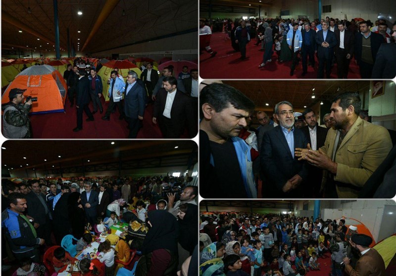 گلستان|وزیر کشور از محل اسکان اضطراری سیل‌زدگان آق‌قلا بازدید کرد