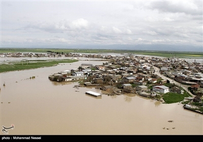 ایران کے صوبے گلستان کے گائوں آق قلا میں سیلاب