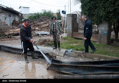خسارت سیل در روستای تالارپشت کیاکلا-مازندران
