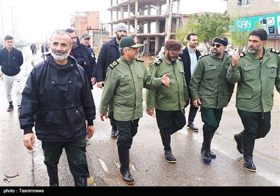 بازدید فرمانده سپاه از مناطق سیل‌زده استان گلستان