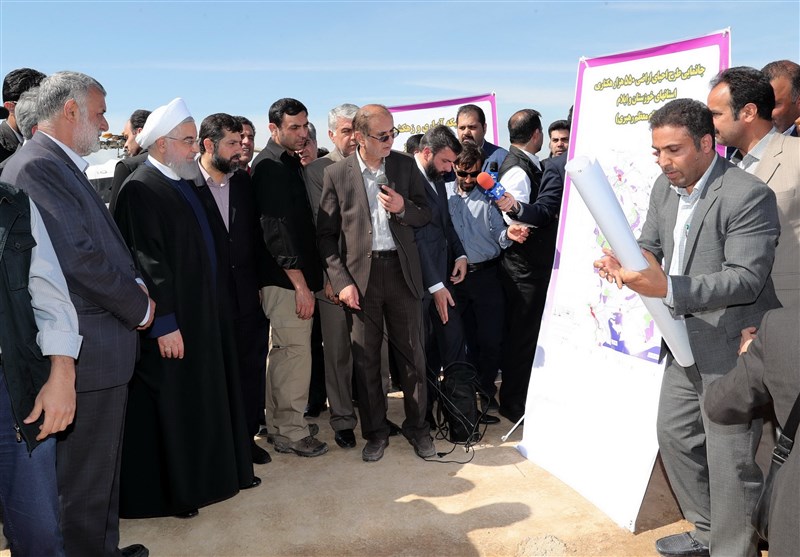 بهره‌برداری از پروژه تامین آب 295 هزار هکتار از اراضی کشاورزی خوزستان با حضور روحانی