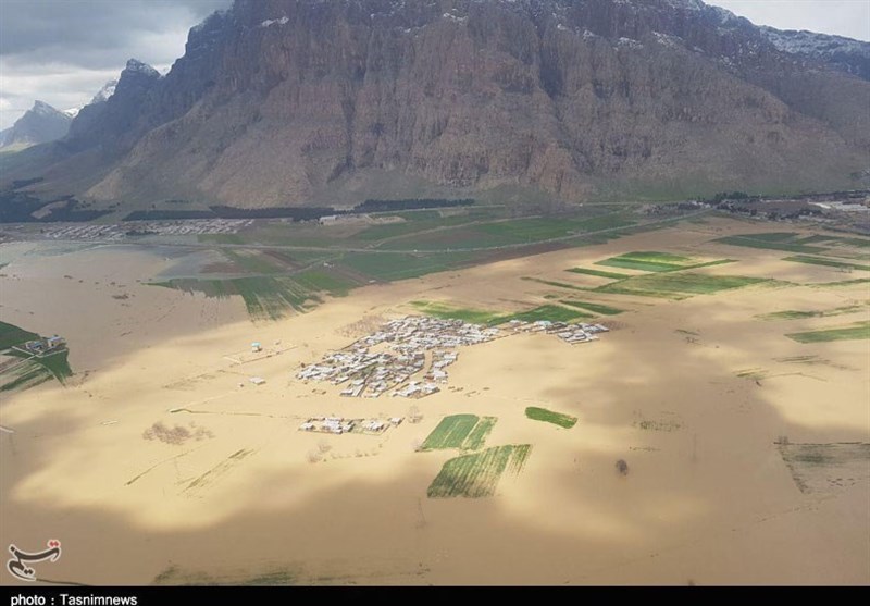 تصاویر هوایی از روستاهای سیل‌زده استان کرمانشاه