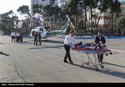 انتقال هوایی مصدومان قطع عضو از کاشان به تهران