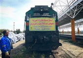 اعزام قطار امداد برای انتقال آذوقه به مناطق سیل زده