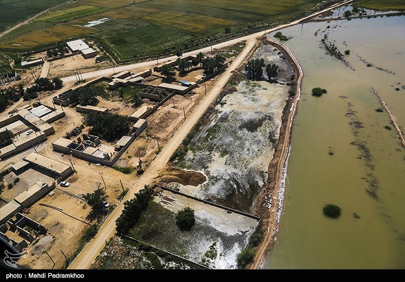 تصاویر هوایی از مناطق سیل زده منطقه بامدژ