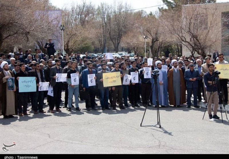 تجمع اعتراض آمیز دانشگاهیان تبریز در محکومیتِ اقدام آمریکا +تصاویر