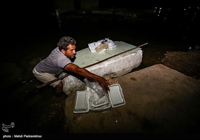 گشت زنی شبانه در منطقه زیر آب رفته عین دو - خوزستان