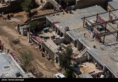 تصاویر هوایی از تخریب خانه های روستای سیل زده معمولان پلدختر دراستان لرستان