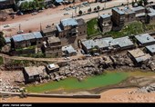 تصاویر هوایی از تخریب خانه های روستای سیل زده معمولان پلدختر دراستان لرستان