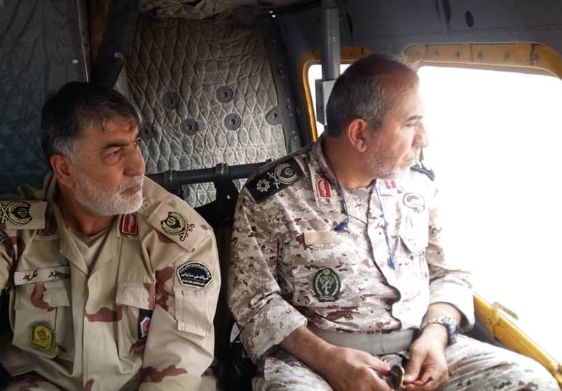 پایش هوایی معاون امنیت ستاد کل نیروهای مسلح از مناطق سیل‌زده خوزستان‌