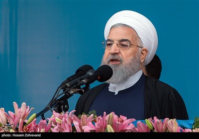 سخنرانی حجت الاسلام حسن روحانی رئیس‌جمهور در مراسم رژه روز ارتش در تهران