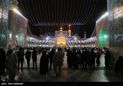 چراغانی حرم رضوی در شب نیمه شعبان