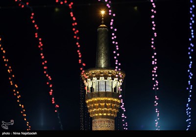 چراغانی حرم رضوی در شب نیمه شعبان