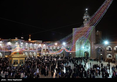 چراغانی حرم رضوی در شب نیمه شعبان