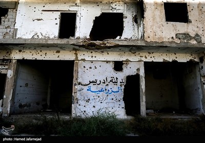 آثار ویرانی های جنگ با تروریست های تکفیری داعش در شهر القصیر کشور سوریه