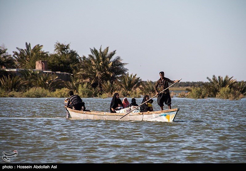 خوزستان| نگاهی به وضعیت سیلاب در شادگان + فیلم