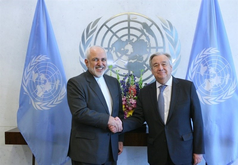 ظریف یلتقی الامین العام للأمم المتحدة
