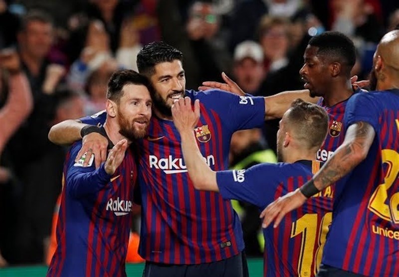 فوتبال جهان|بارسلونا با گل مسی بیست‌وششمین قهرمانی در لالیگا را جشن گرفت