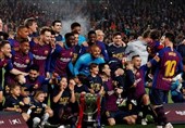 فوتبال جهان|جشن قهرمانی بارسلونا از دریچه تصاویر