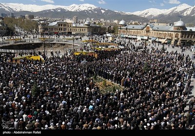 تشییع پیکر طلبه شهید همدانی حجت الاسلام مصطفی قاسمی