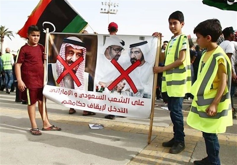 مظاهرات غاضبة فی لیبیا احتجاجا على التدخل السعودی الاماراتی