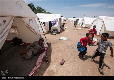 از آغاز امدادرسانی به مردم آسیب‌دیده مناطق سیل‌زده خوزستان 91 اردوگاه اسکان اضطراری در این مناطق برپا شد